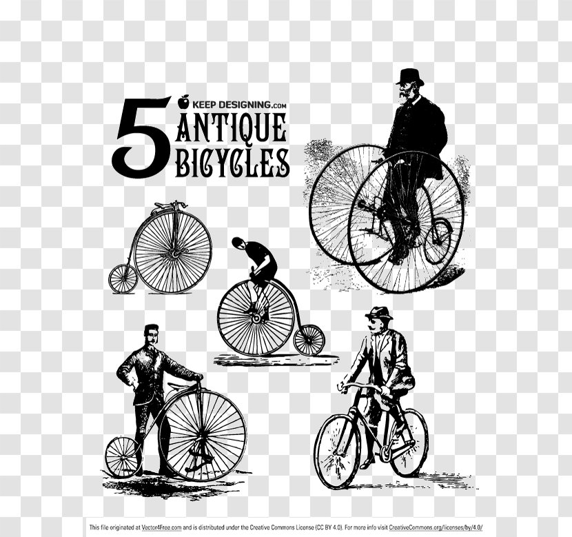 Bicycle Vintage Clip Art - Hybrid - Creative Retro Button Transparent PNG