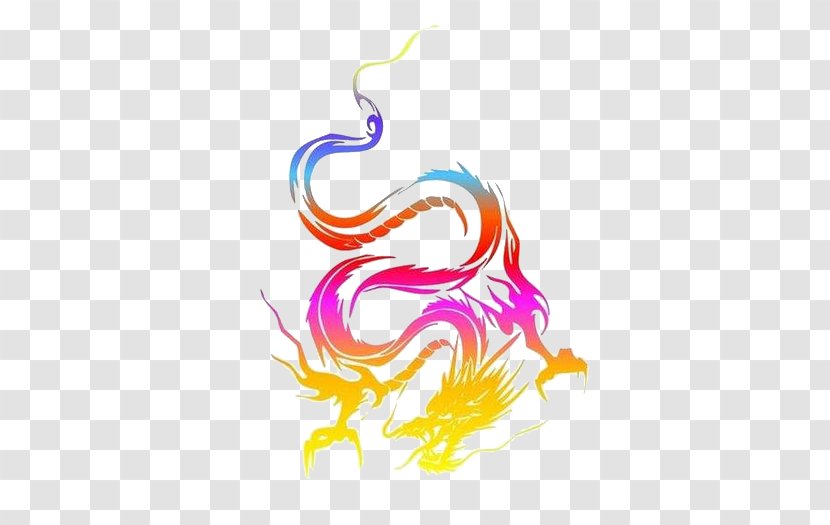 Chinese Dragon Tattoo Ink - Colorful Transparent PNG