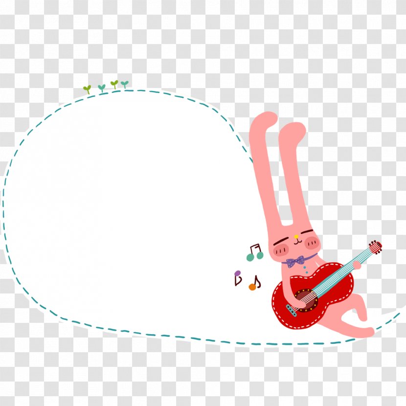 Bugs Bunny Guitar Rabbit Illustration - Heart - Playing The Transparent PNG