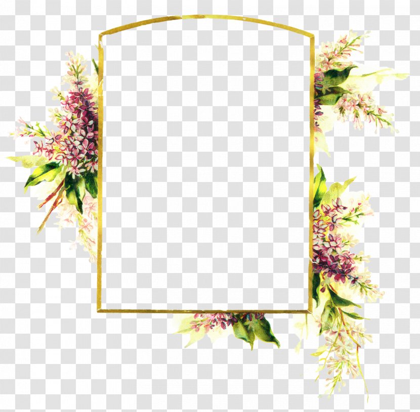 Watercolor Floral Frame - Wildflower - Twig Transparent PNG