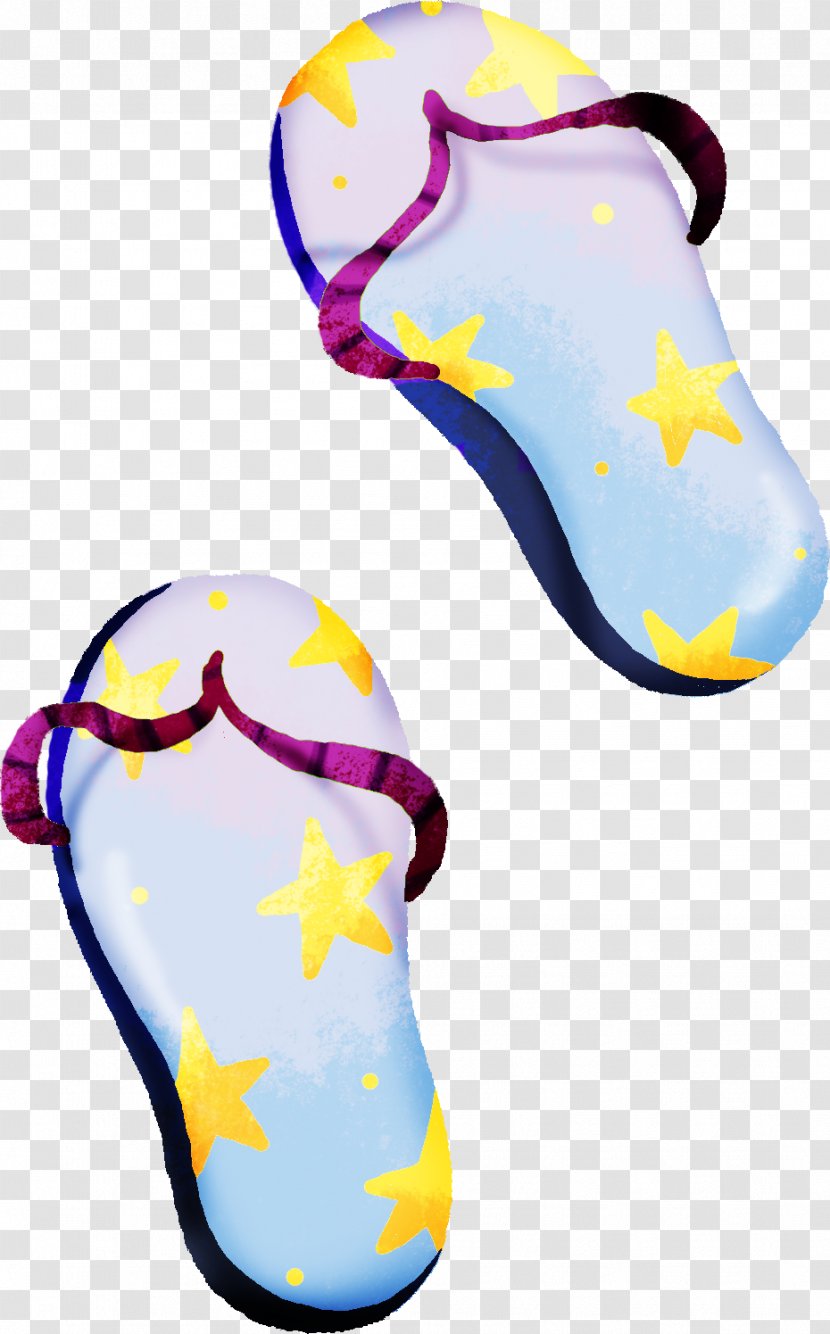 Slipper Flip-flops Shoe Cartoon - Area - Painted Sandals Slippers Transparent PNG