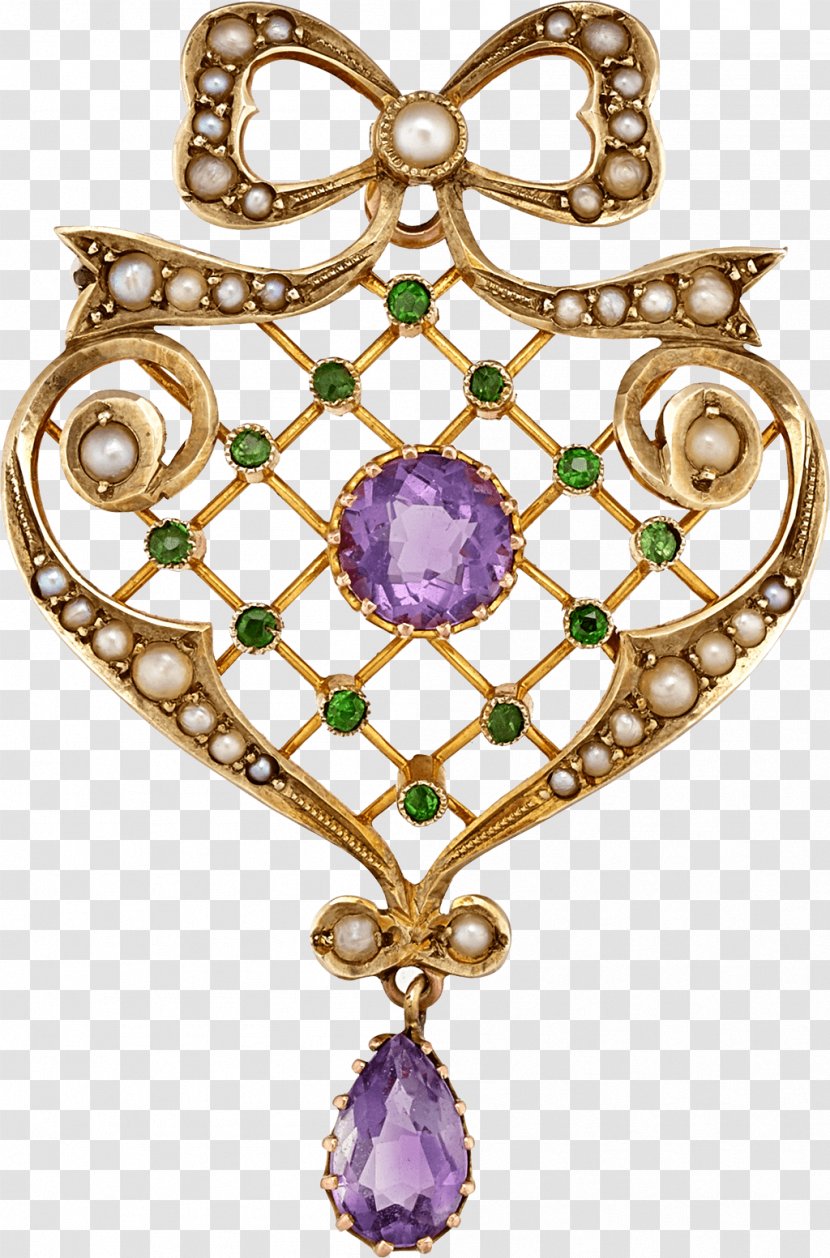 Amethyst Brooch Jewellery Suffragette Charms & Pendants - Gold Transparent PNG