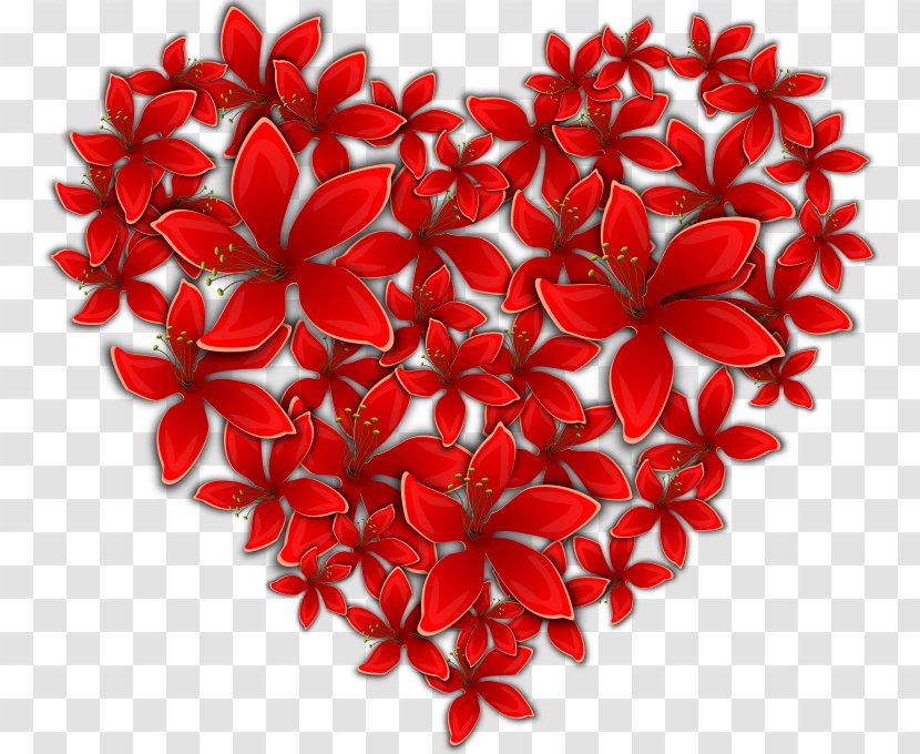 Heart Flower Valentine's Day Clip Art - Drawing Transparent PNG