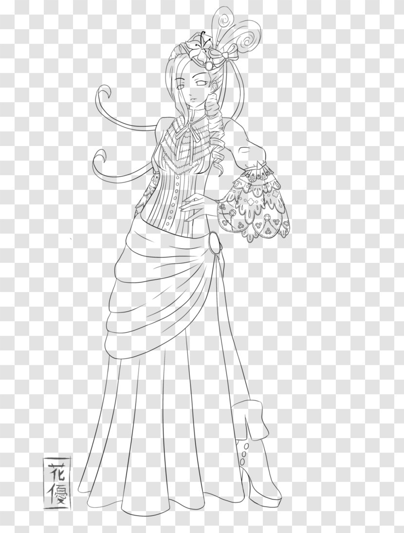 Line Art Dress Cartoon Sketch - Muscle - Cat Lady Transparent PNG