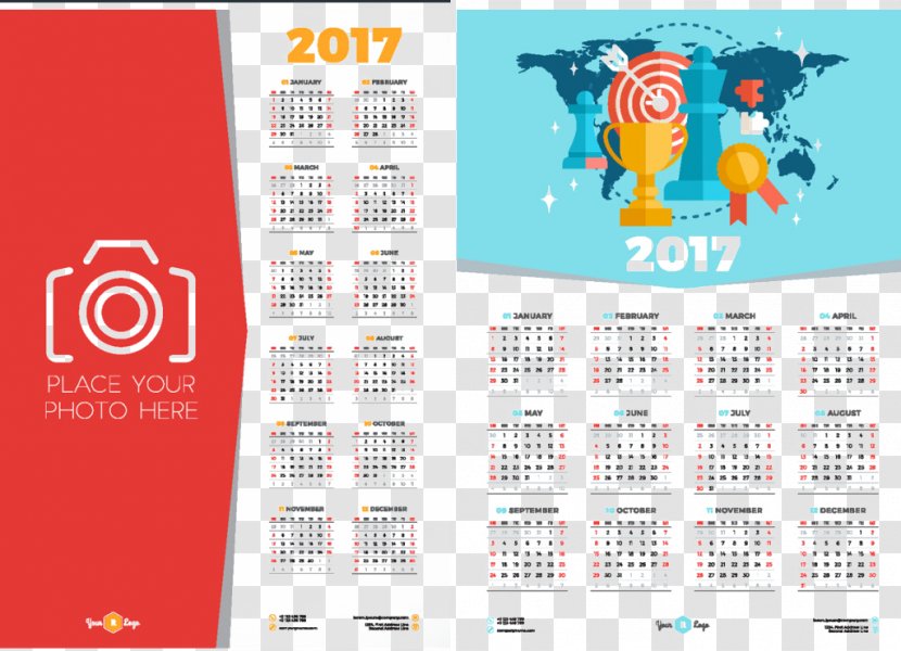 Red 2017 Calendar - Text - Brand Transparent PNG