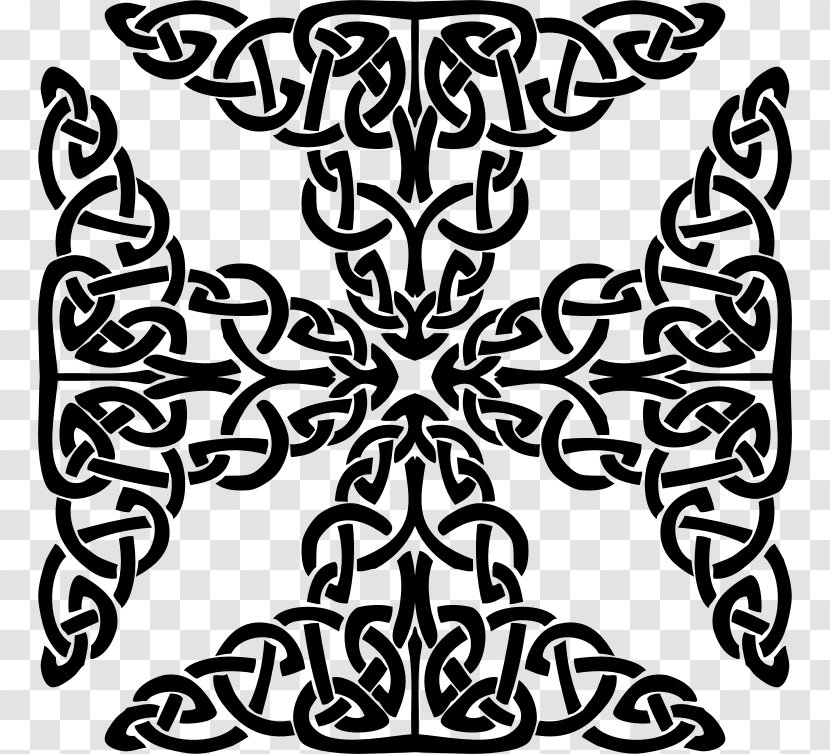 Celtic Knot Celts Black And White Clip Art - Cross - Symbol Transparent PNG