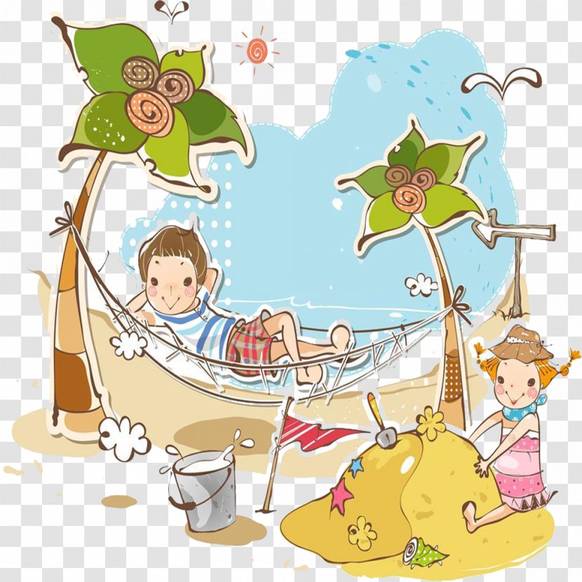 Summer Vacation Beach - Tourism - Playing On The Edge Of Transparent PNG