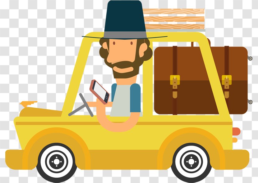 Cartoon Travel Road Trip Clip Art - Motor Vehicle - Travels Transparent PNG