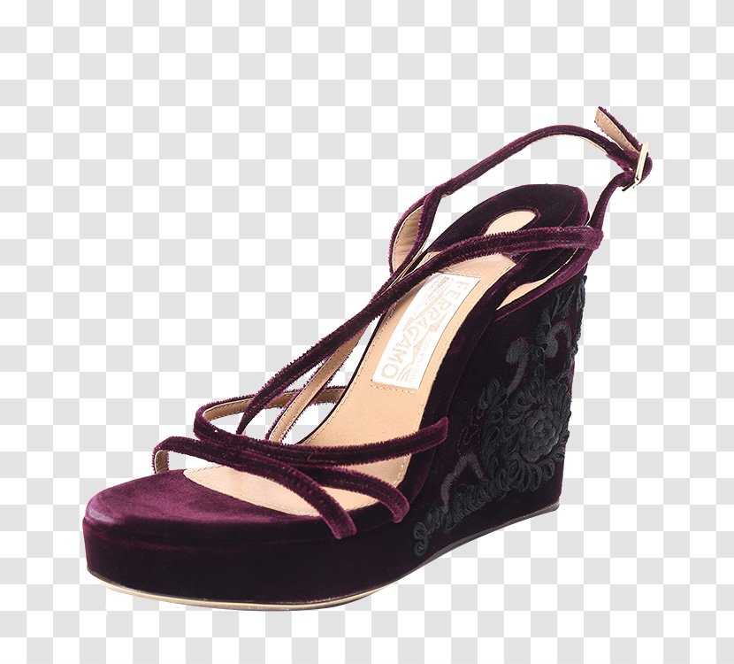 Suede Sandal Shoe Purple Pump - Ms. Ferragamo Heels Transparent PNG