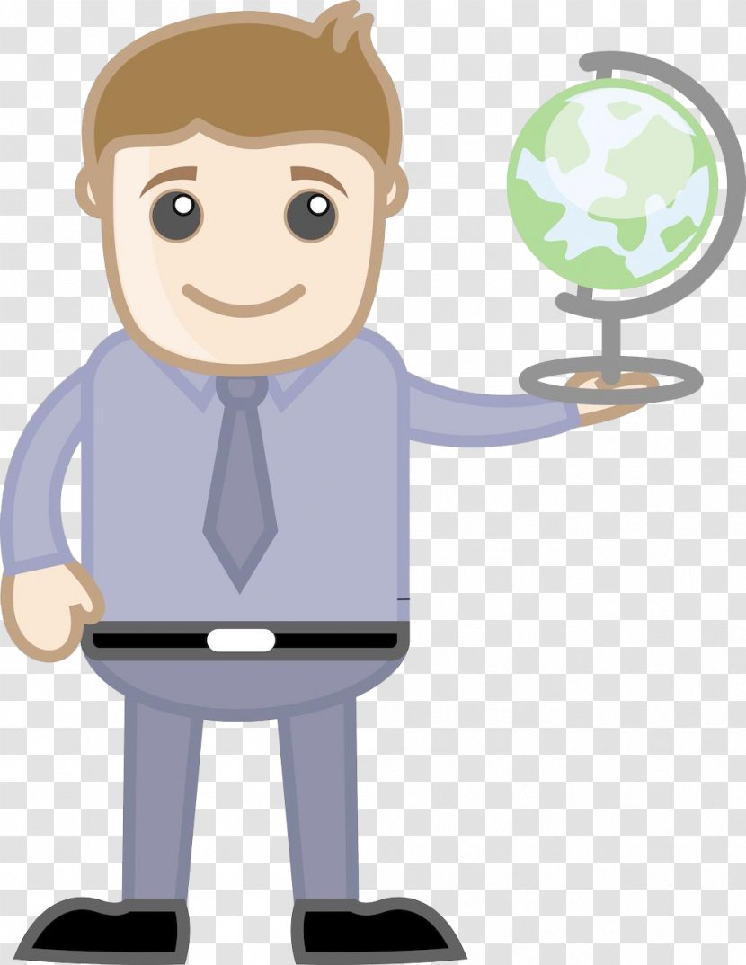 Cartoon Clip Art - Male - Hold The Globe Transparent PNG