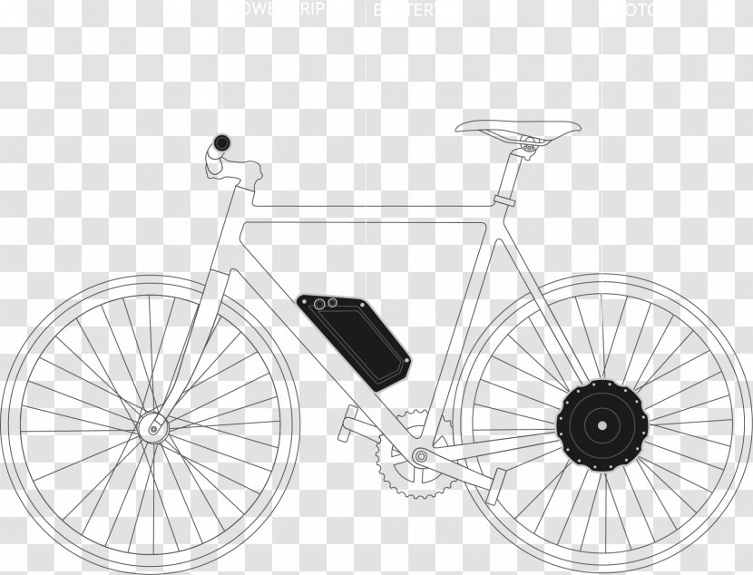 Bicycle Wheels Frames Saddles Racing Road - Car - Bike Drawing Transparent PNG