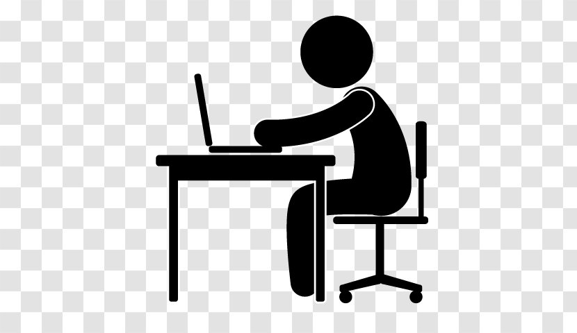 Clip Art Desk Openclipart Office Image - Sitting - Cartoon Picture Transparent PNG