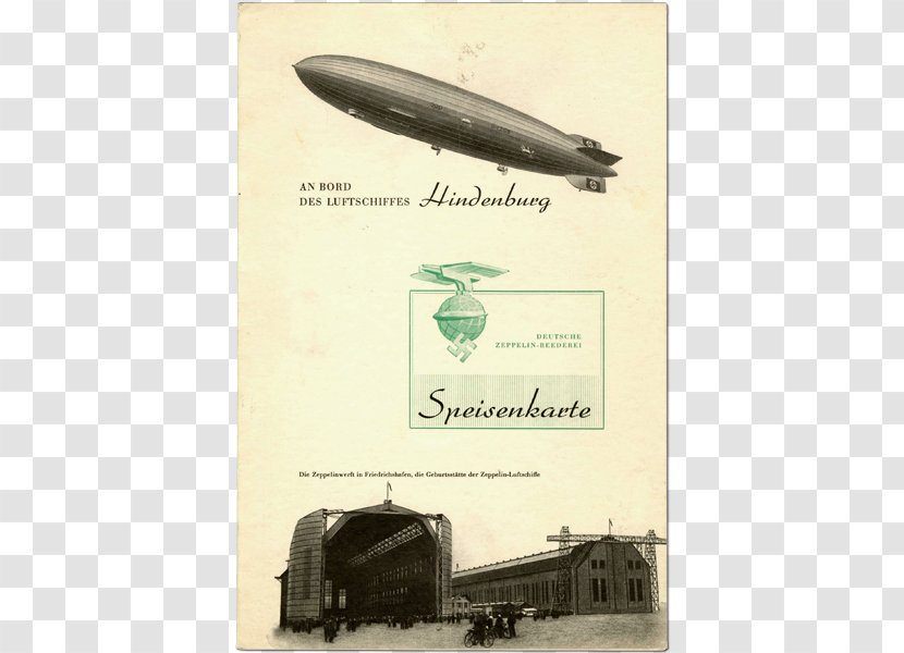 Zeppelin Hindenburg Disaster Lakehurst LZ 129 Menu Transparent PNG