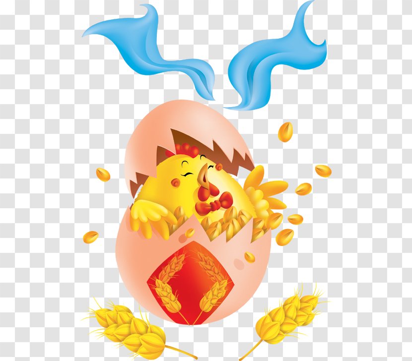 Chicken Chinese New Year Happiness Rooster - Fruit - Auspicious,child,chicken Transparent PNG