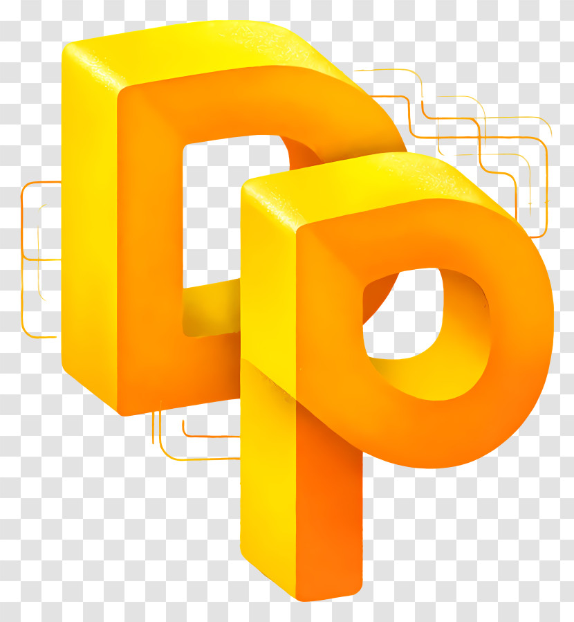 Dp Logo - 3D Yellow DP Block Logo Transparent PNG