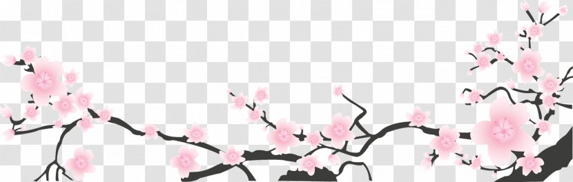 Plum Blossom Ink Wash Painting Watercolor - Tree - Sakura Transparent PNG