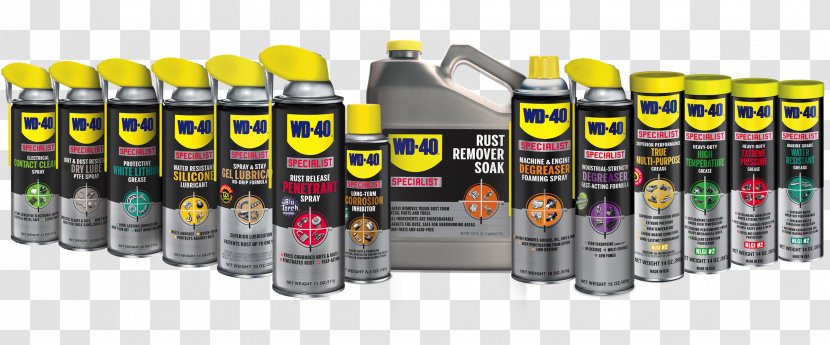 WD-40 Lubricant Aerosol Spray Sealant - Product Lining Transparent PNG