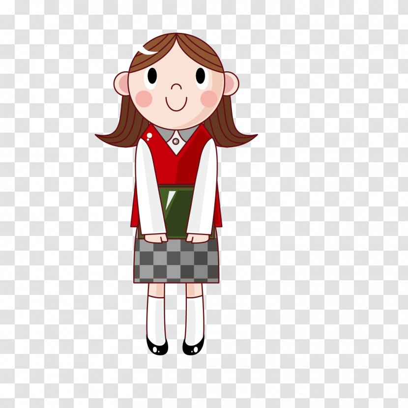 Student Cartoon Illustration - Photography - Female Design Vector Material Transparent PNG