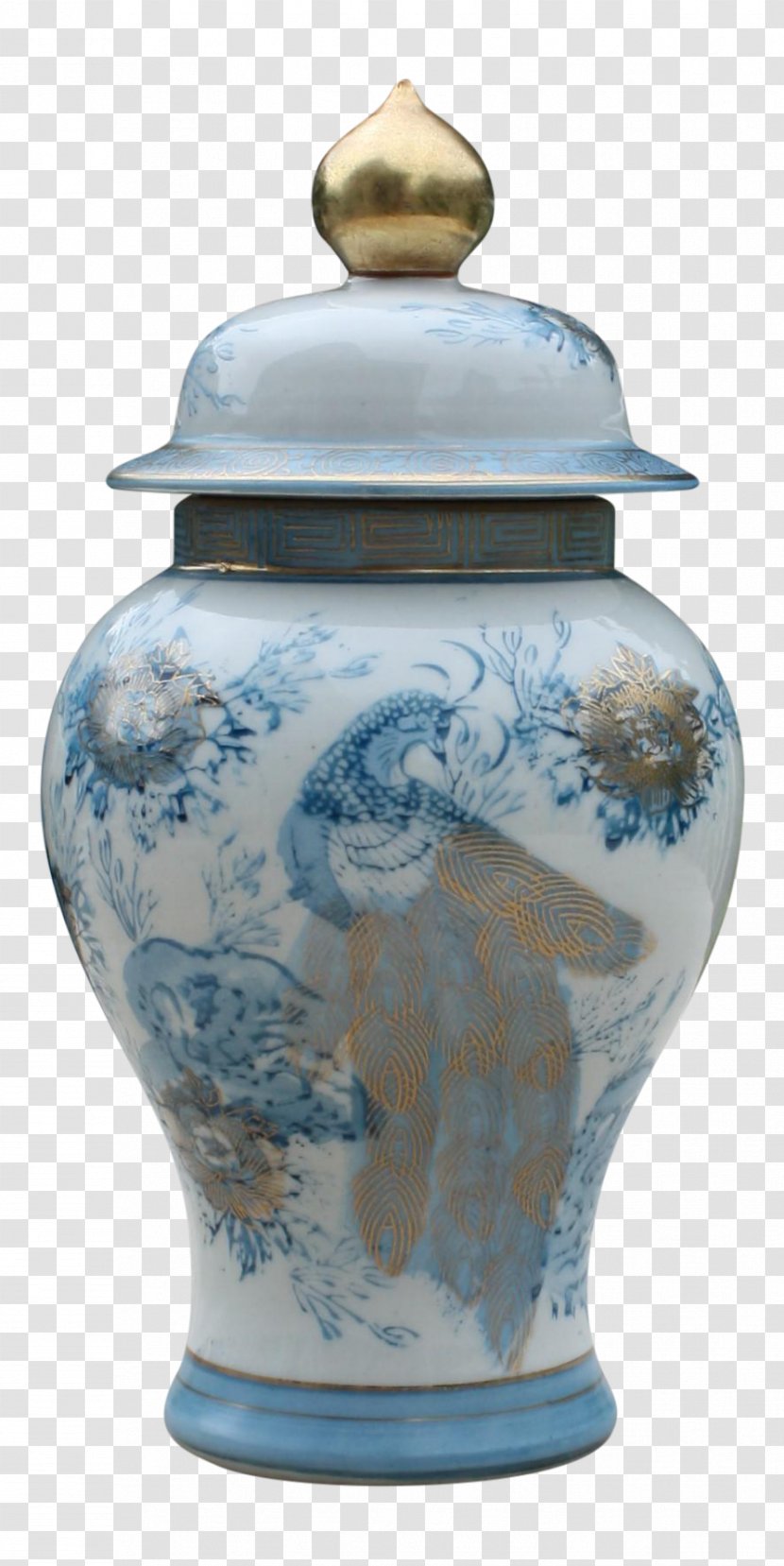 Blue And White Pottery Ceramic Imari Ware Jar Kutani - Porcelain Transparent PNG