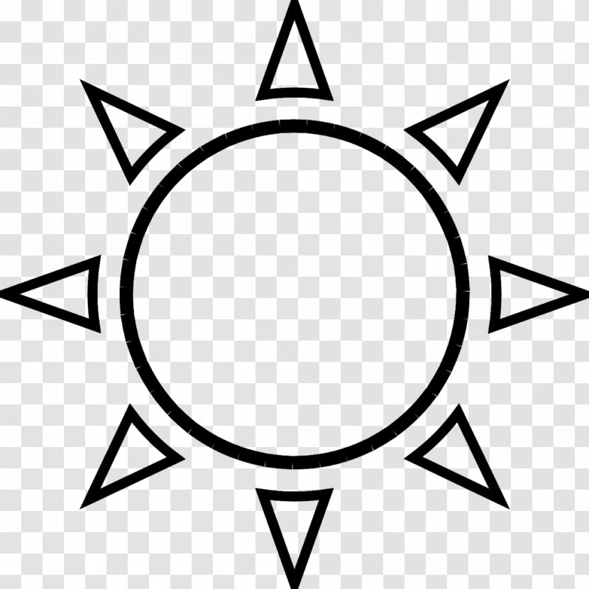 Sun Icon - Emblem - Blackandwhite Symbol Transparent PNG