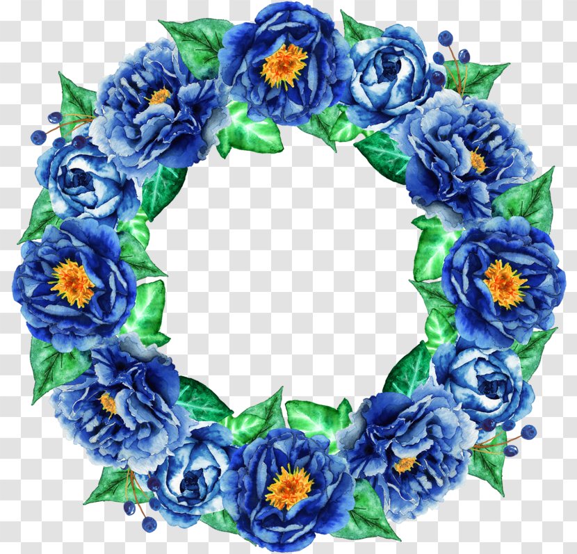Floral Design Flower Bouquet Clip Art - Blue Rose - Circle Transparent PNG