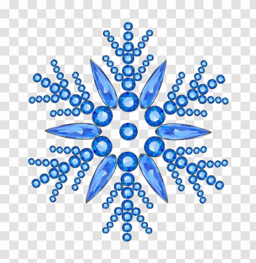 Snowflake Jewellery Royalty-free Illustration - Point - Blue Shape Crystal Jewelry Transparent PNG