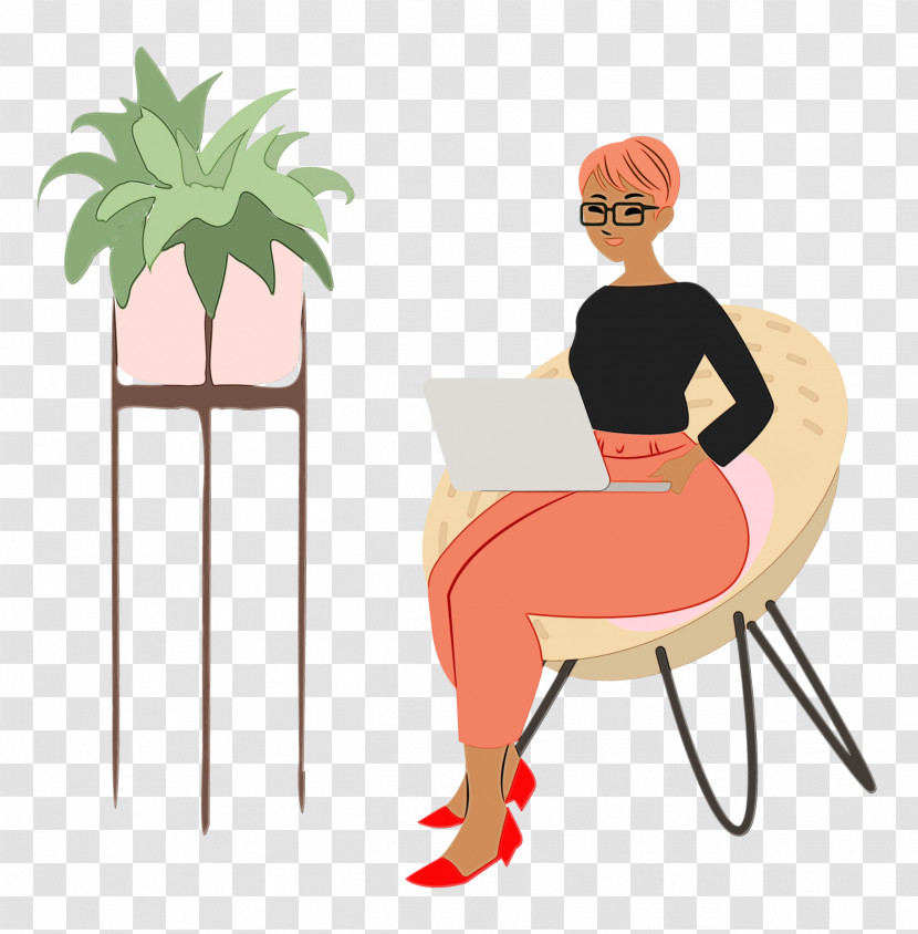 Cartoon Sitting Chair Joint Line Transparent PNG