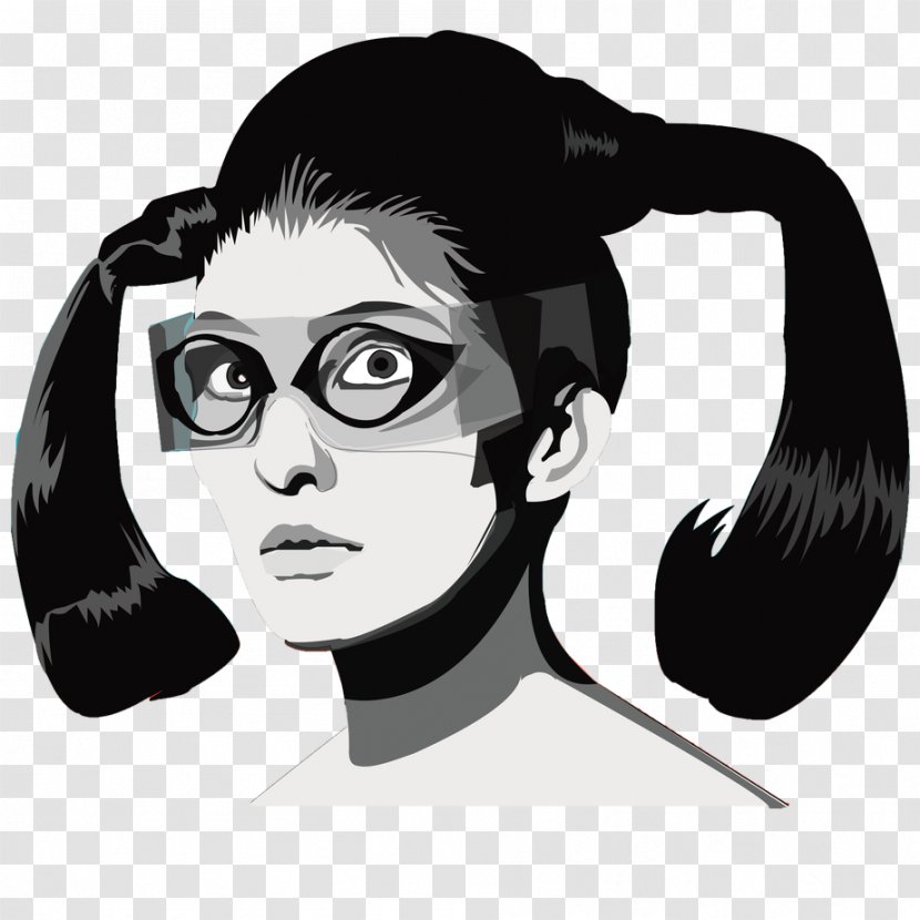 Glasses Clip Art Illustration Human Behavior Character - Facebook - Black Hair Transparent PNG