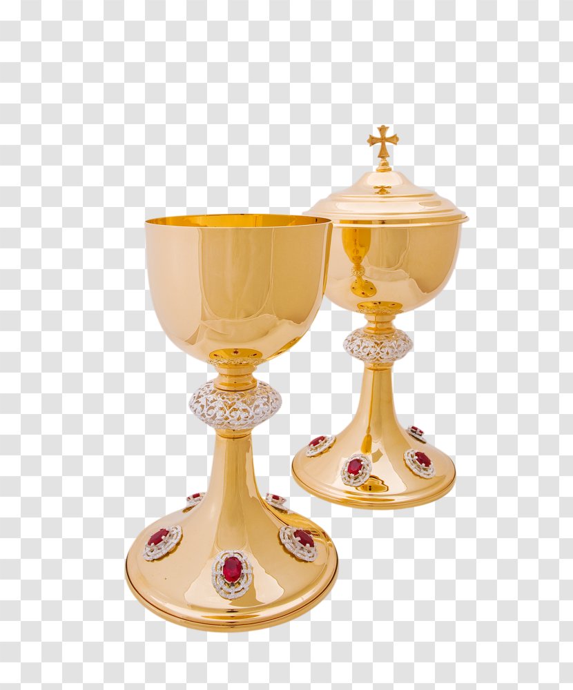 Chalice Paten Kielich Pyx Liturgy - Champagne Stemware - Dourado Transparent PNG