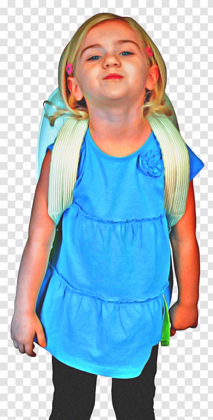 Backpack Clothing - Shirt - Neck Electric Blue Transparent PNG