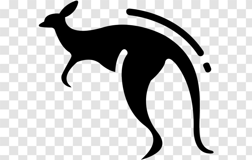 Cat-like Dog Black & White - Canidae - M Clip ArtAustralia Symbols Kangaroo Transparent PNG