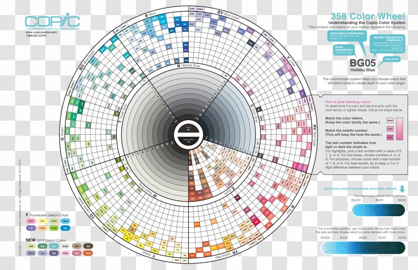 Copic Marker Pen Color Chart Wheel - Heart - Leaflets Transparent PNG