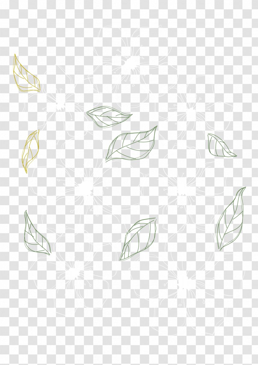 White Material Pattern - Black - Autumn Leaves Vector Transparent PNG