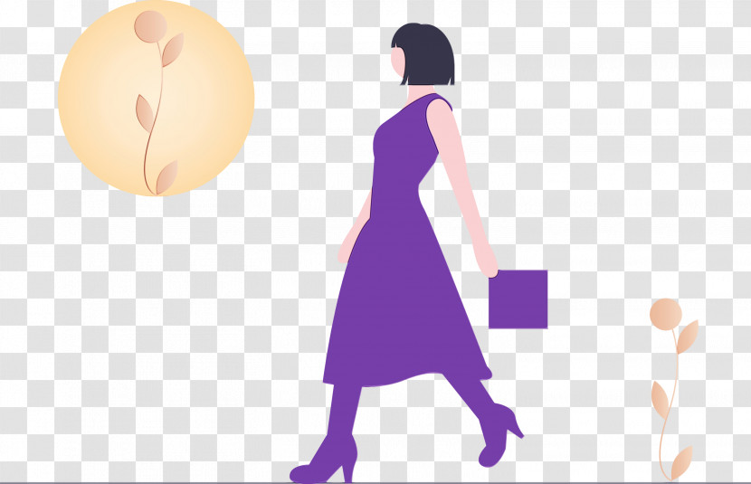 Purple Violet Silhouette Dress Animation Transparent PNG
