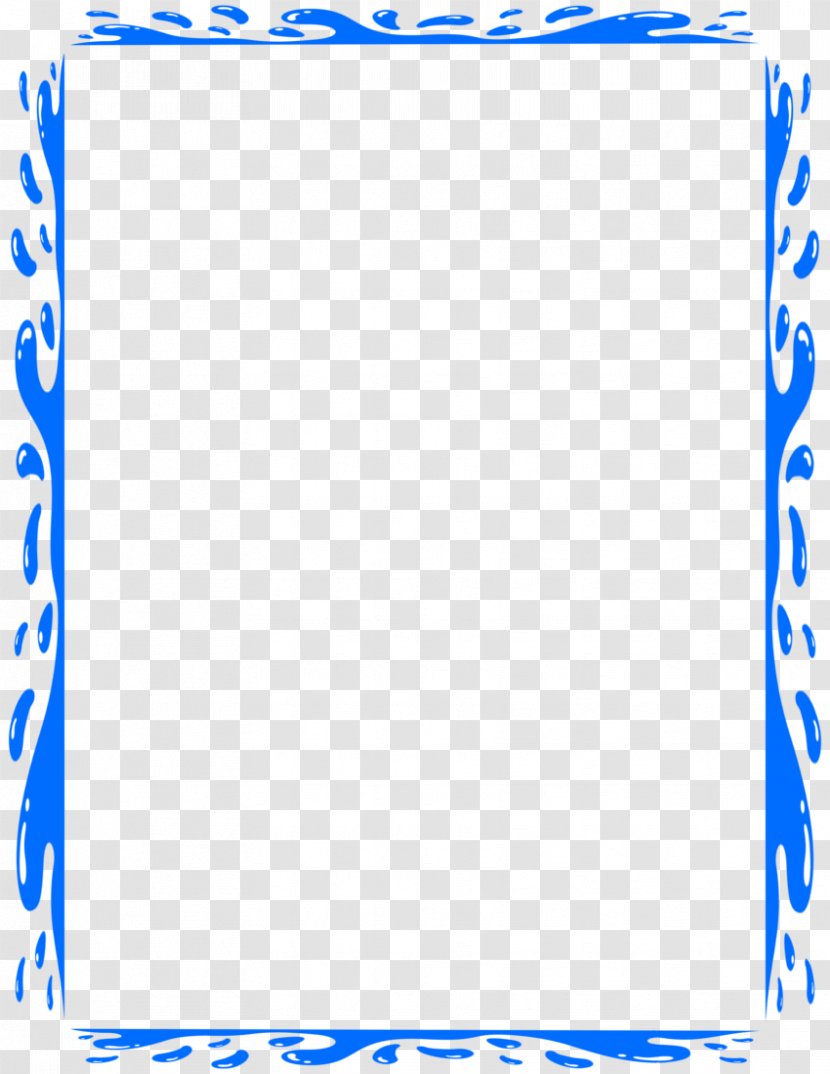 Water Swimming Blue Clip Art - Border - Page Borders For Microsoft Word Transparent PNG