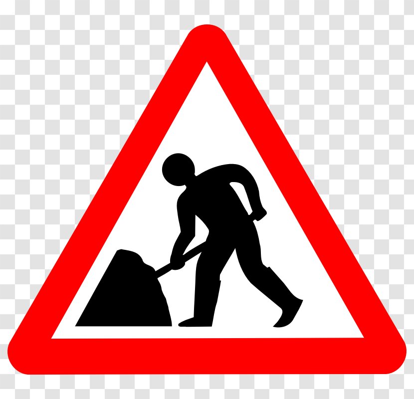 Traffic Sign Roadworks - Warning - Pictures Of People Working Out Transparent PNG
