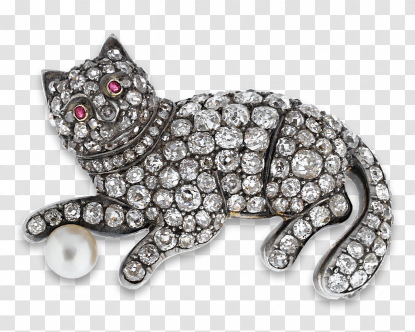Brooch Cat Jewellery Cartier Diamond - Carnivoran Transparent PNG