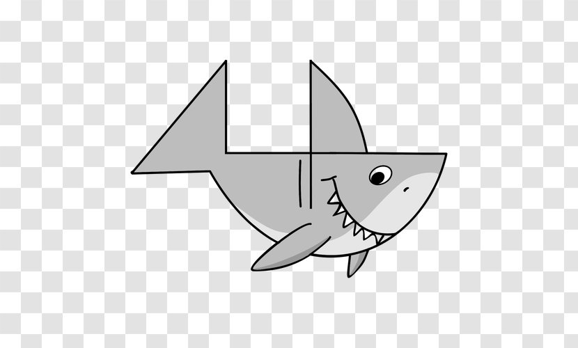Shark Drawing Geometric Shape Number Cartoon Transparent PNG