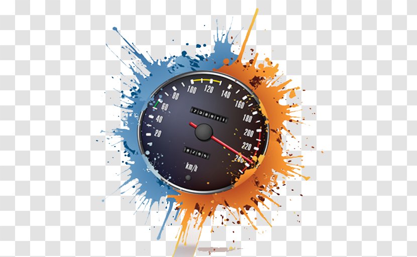 Drawing - Orange - Speedometer Transparent PNG