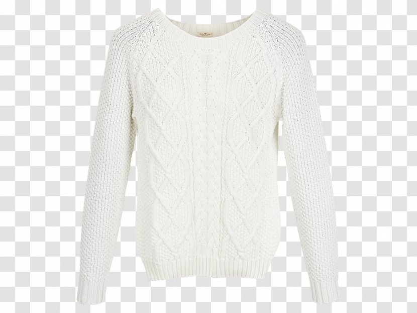 Sleeve Sweater Outerwear Neck - Off White Transparent PNG