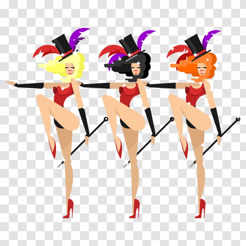 Cabaret Stock Illustration Photography - Silhouette - Foreign Cheerleaders Transparent PNG