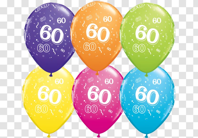 Balloon Birthday Latex 6 Tons Of Fun Party - 60th Transparent PNG