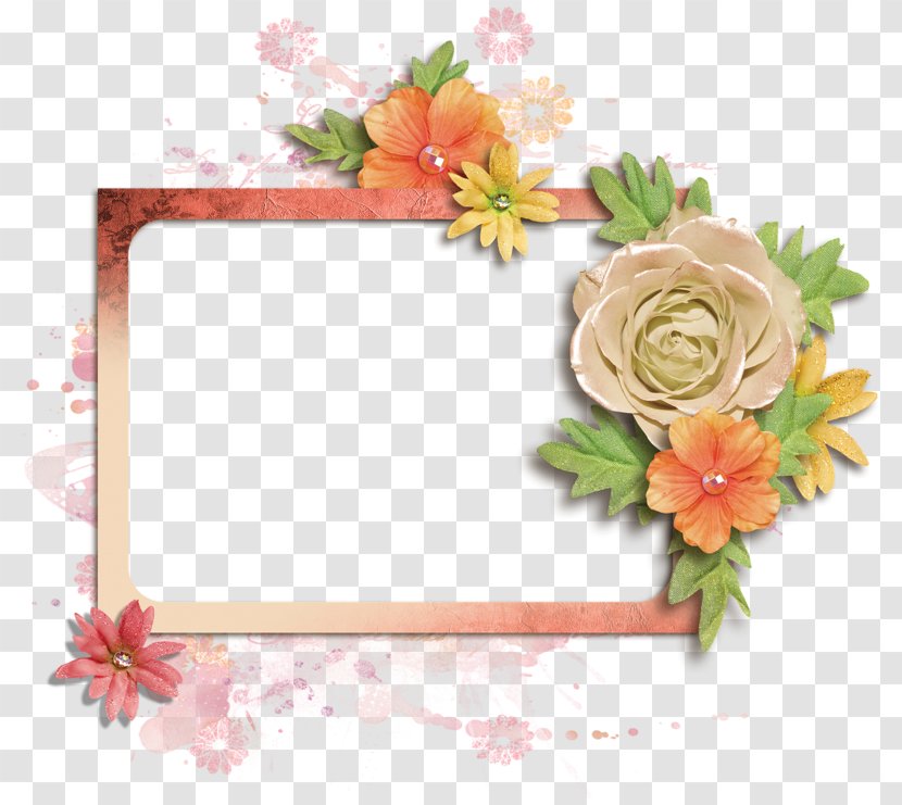 Garden Roses Floral Design Cut Flowers - Picture Frame - Scrapbooking Greeting Transparent PNG