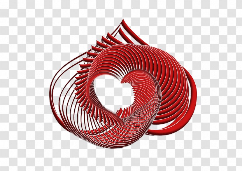 Spiral Heart Image Intrauterine Device - Red Transparent PNG