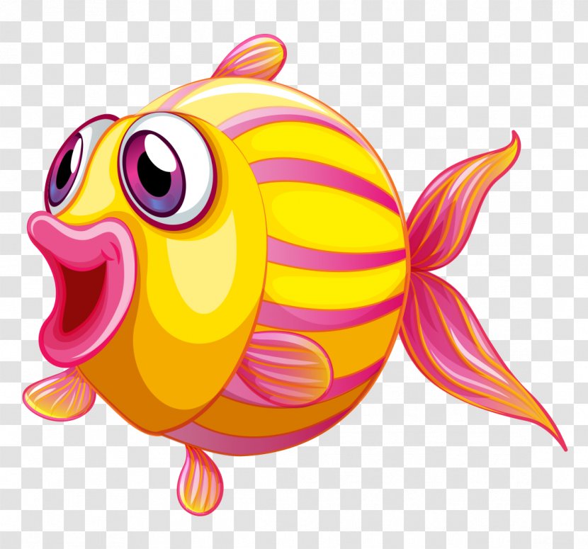 Fish Seashell Clip Art - Fotosearch - Hand-painted Color Cartoon Bigeye Transparent PNG