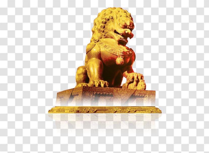 Lion Icon - Sculpture - Golden Stone Lions Transparent PNG