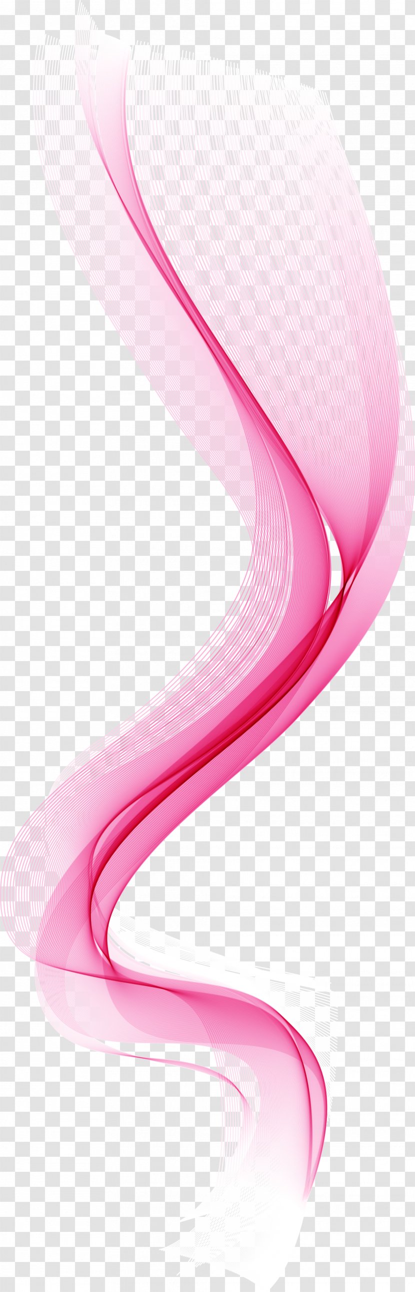 Purple Ribbon Curve - Pink - Pongee Transparent PNG