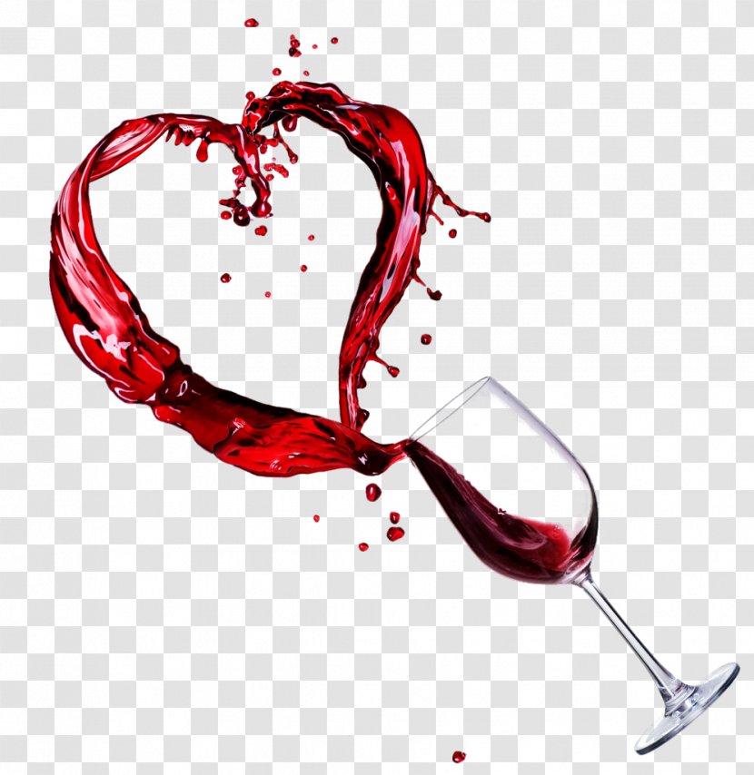 Red Wine Beer Merlot Glass - Valentine S Day Transparent PNG