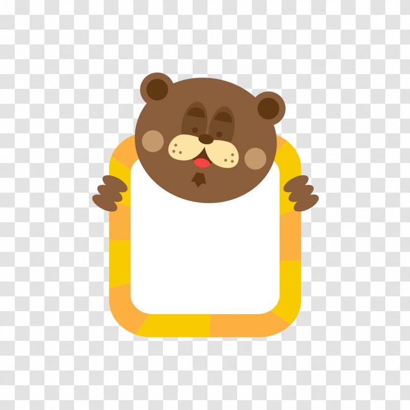 Cartoon Animal Animation - Tree - Brown Bear Label Transparent PNG