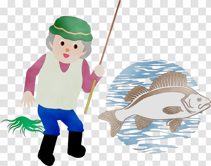 Clip Art Cartoon Image Boy - Silhouette - Fisherman Transparent PNG